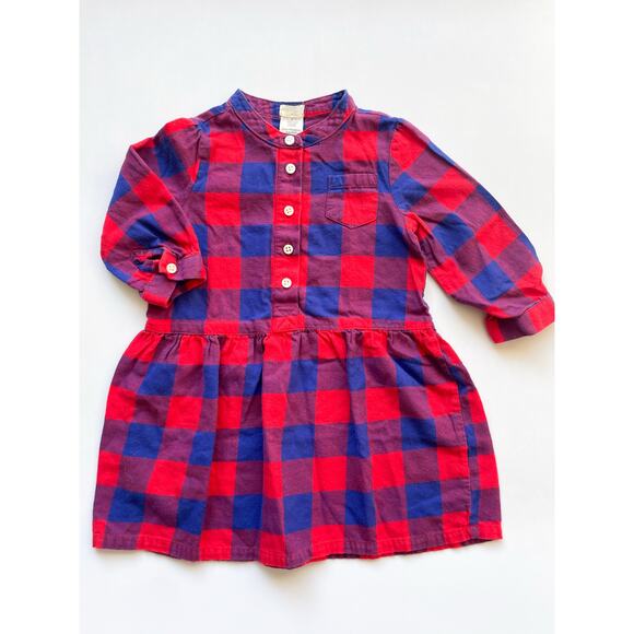 Toddler Girls Crewcuts Blue and Red Plaid Dress Size 2. Perfect condition! - Picture 1 of 3